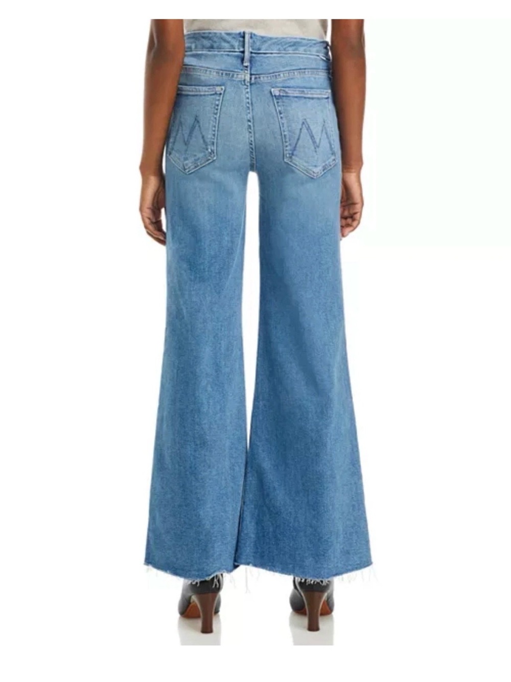 MOTHER The Roller Fray Wide Leg Jeans in Riding The Cliffside NWT Size 28 - Picture 2 of 9